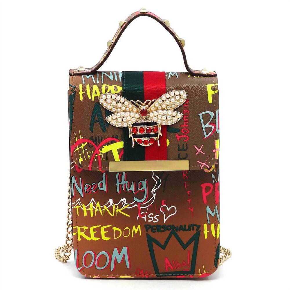 NEW ALBA HANDBAG women's queen bee mini bag in tan/yellow